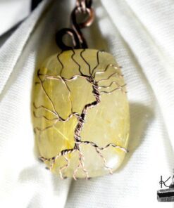Pendentif Arbre de vie Ahez - quartz rutile doré – Image 3