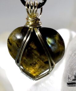 pendentif coeur en labradorite urek