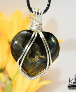 Pendentif Urek - cœur en labradorite – Image 3