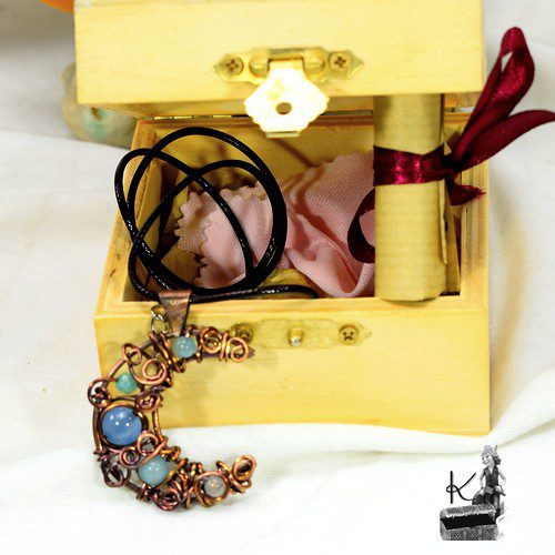 Trésor-Box lune Stella - cuivre et aigue-marine – Image 5