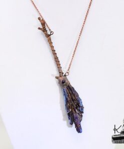 Collier "Balai de sorcière" Hazel - Cyanite noire titane et améthyste – Image 10