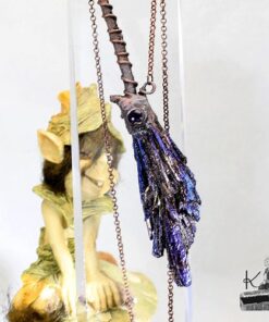 Collier "Balai de sorcière" Hazel - Cyanite noire titane et améthyste – Image 2