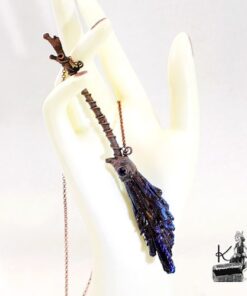 Collier "Balai de sorcière" Hazel - Cyanite noire titane et améthyste – Image 9