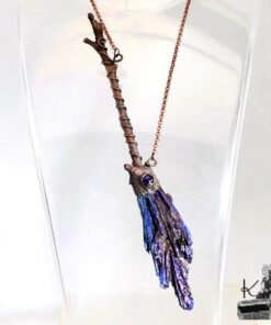 Collier "Balai de sorcière" Hazel - Cyanite noire titane et améthyste – Image 8