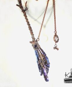 Collier "Balai de sorcière" Hazel - Cyanite noire titane et améthyste – Image 6