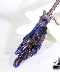 Collier "Balai de sorcière" Hazel - Cyanite noire titane et améthyste – Image 3