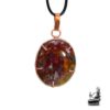 pendentif agate plume serti cuivre aedd