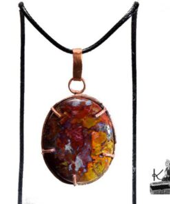 Pendentif Aedd - agate plume sertie cuivre – Image 2