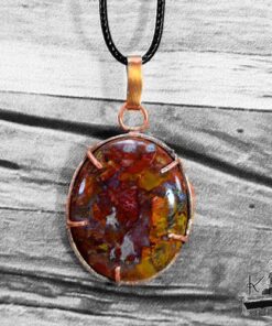 Pendentif Aedd - agate plume sertie cuivre – Image 9