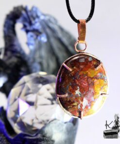 Pendentif Aedd - agate plume sertie cuivre – Image 6