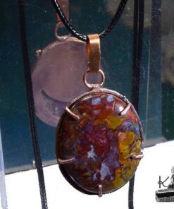 Pendentif Aedd - agate plume sertie cuivre – Image 4