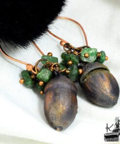 Boucles d'oreille Oaku - jade et cuivre – Image 2