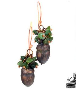 Boucles d'oreille Oaku - jade et cuivre – Image 9