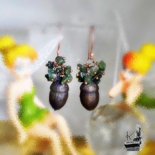 Boucles d'oreille Oaku - jade et cuivre – Image 7