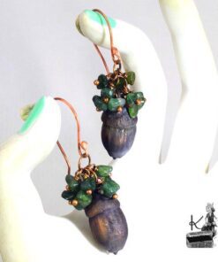Boucles d'oreille Oaku - jade et cuivre – Image 5