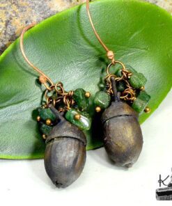 Boucles d'oreille Oaku - jade et cuivre – Image 4