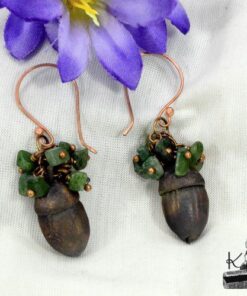Boucles d'oreille Oaku - jade et cuivre – Image 3