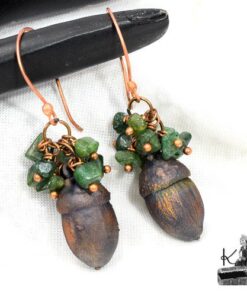 boucles d'oreille oaku en jade et cuivre