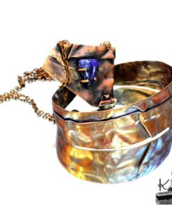 parure grain avec collier et bracelet en cuivre et charoite