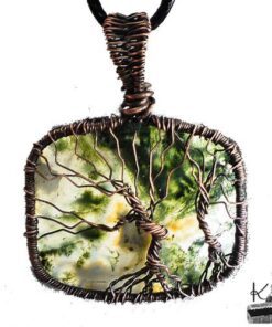 Alternative view of Pendentif Arbre de vie Eryn- agate mousse