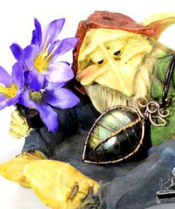 Pendentif Abey - labradorite wire wrapped avec cuivre – Image 7