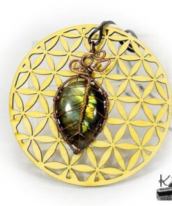 Pendentif Abey - labradorite wire wrapped avec cuivre – Image 4