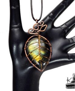 Pendentif Abey - labradorite wire wrapped avec cuivre – Image 10