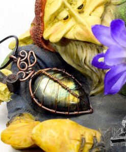 Pendentif Abey - labradorite wire wrapped avec cuivre – Image 8