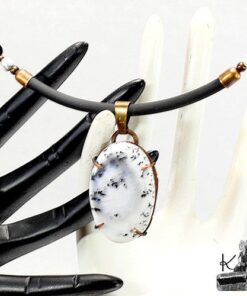pendentif merlin - opale dentrite sertie