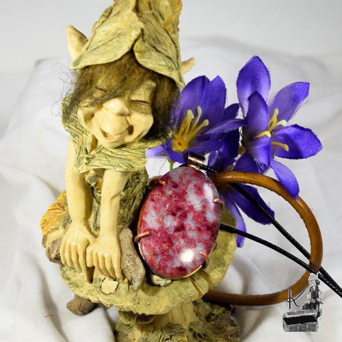Pendentif Alys - thulite sertie cuivre – Image 3