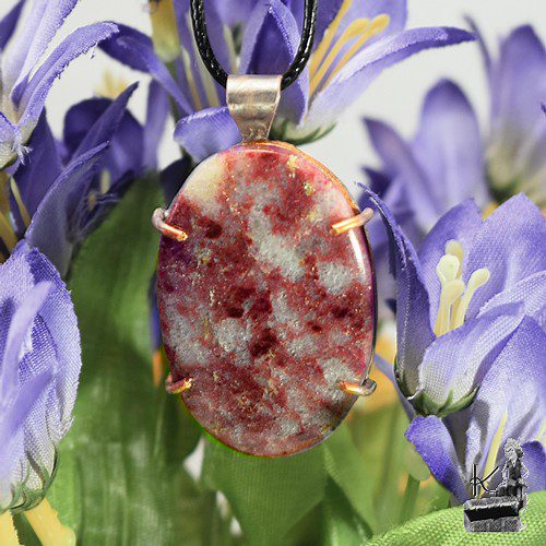 Pendentif Alys - thulite sertie cuivre – Image 9