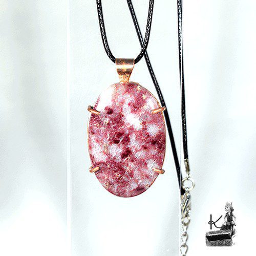Pendentif Alys - thulite sertie cuivre – Image 7
