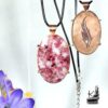 Pendentif amora - thulite sertie cuivre
