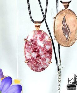 Pendentif amora - thulite sertie cuivre