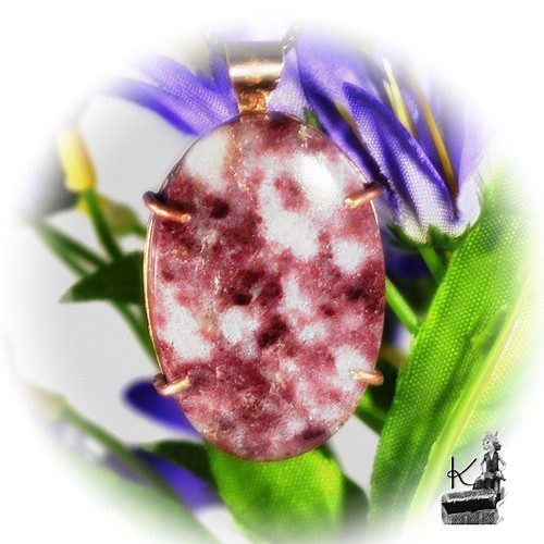 Pendentif Alys - thulite sertie cuivre – Image 6