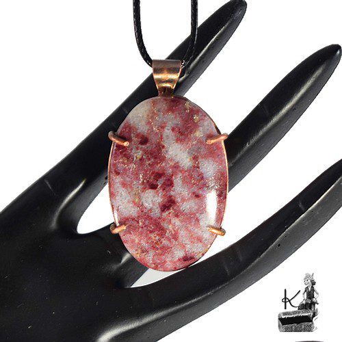 Pendentif Alys - thulite sertie cuivre – Image 5