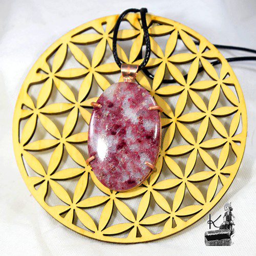 Pendentif Alys - thulite sertie cuivre – Image 4