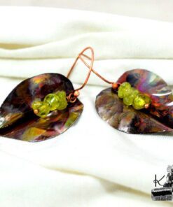 boucles d'oreille adela en cuivre et peridot