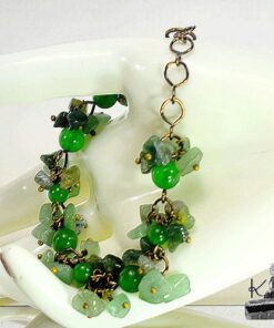 Bracelet Freon en jade, aventurine et agate mousse