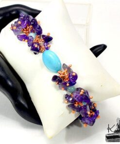 Bracelet paskell combinant amethyste et aigue marine