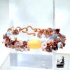 bracelet haley - quartz rose-calcedoine-pierre du soleil