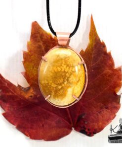 Pendentif Betrys - Fossile corail sertie cuivre – Image 11