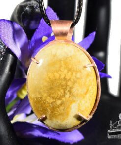 Pendentif Betrys - Fossile corail sertie cuivre – Image 3