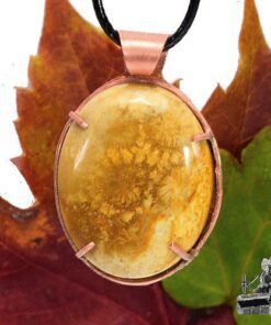 Pendentif Betrys - Fossile corail sertie cuivre – Image 10