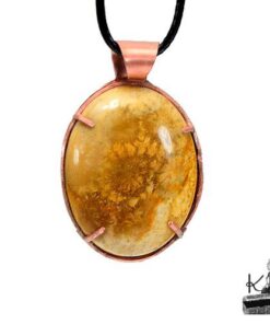 Pendentif Betrys - Fossile corail sertie cuivre – Image 9