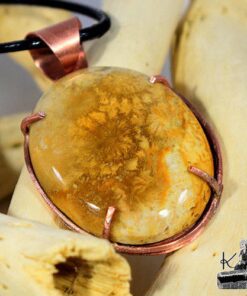 Pendentif Betrys - Fossile corail sertie cuivre – Image 8