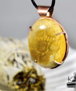 Pendentif Betrys - Fossile corail sertie cuivre – Image 5