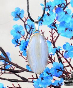 Pendentif Enda - agate dentelle bleu – Image 7