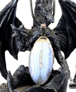 Pendentif Enda - agate dentelle bleu – Image 4