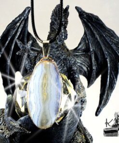 Pendentif Enda - agate dentelle bleu – Image 3